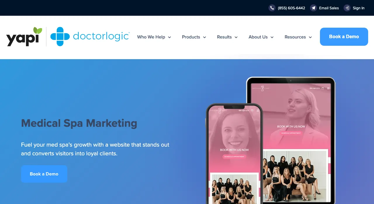 DoctorLogic medical spa marketing page