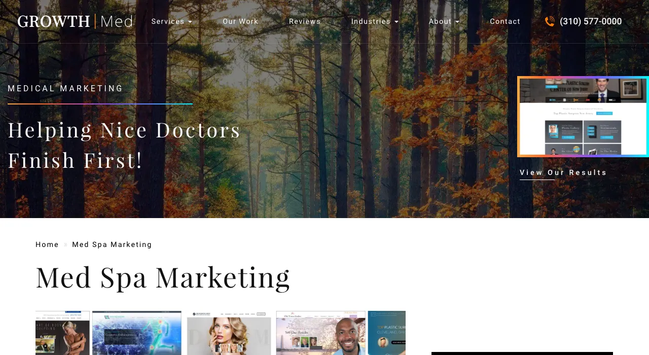 GrowthMed med spa marketing page