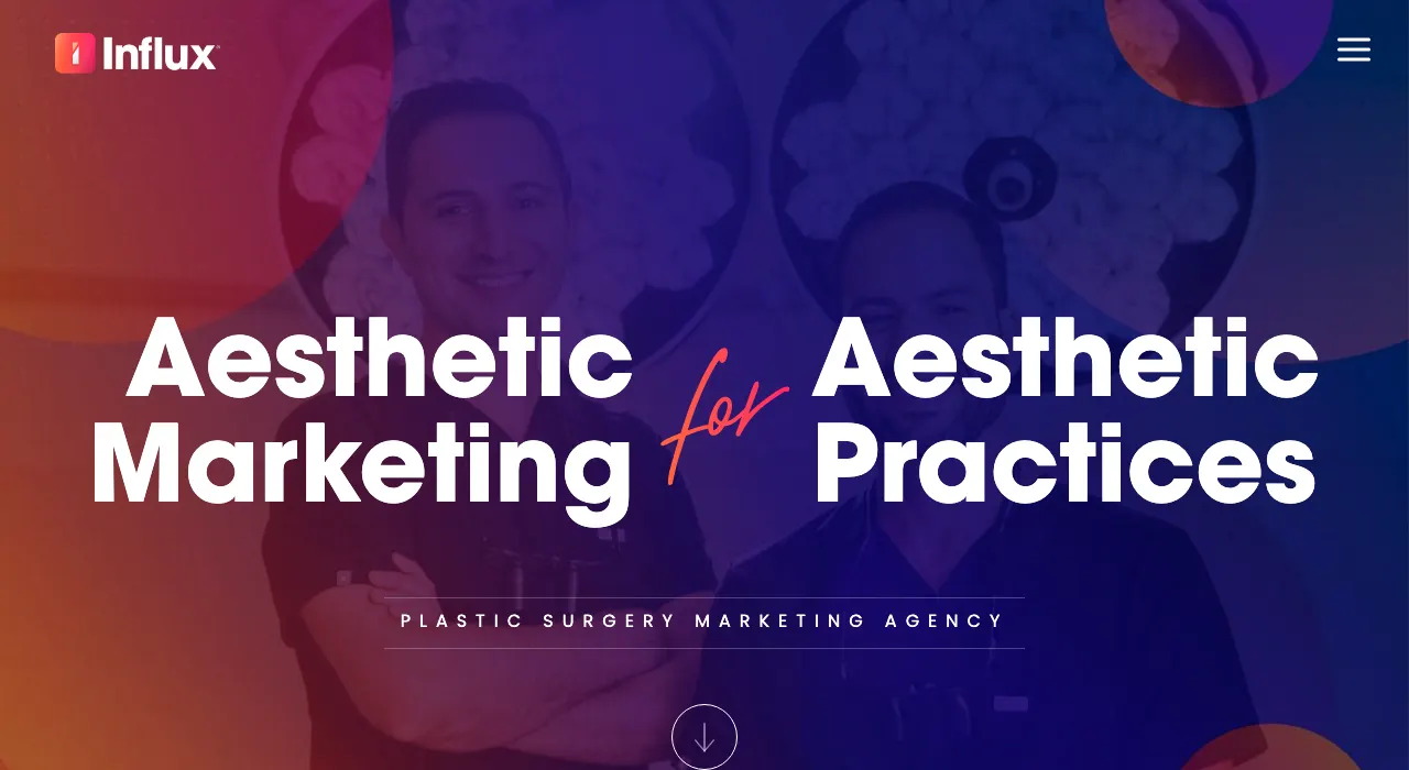 Influx Marketing plastic surgery marketing page
