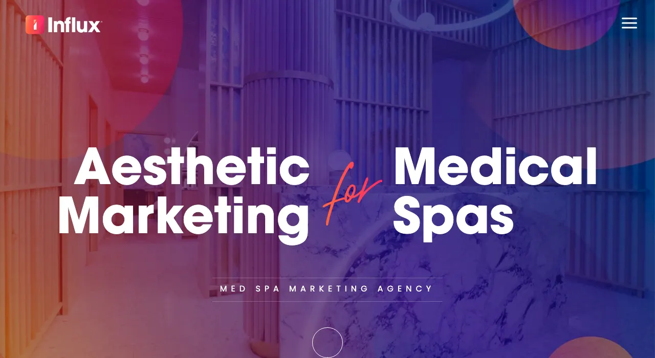 Influx Marketing med spa marketing page