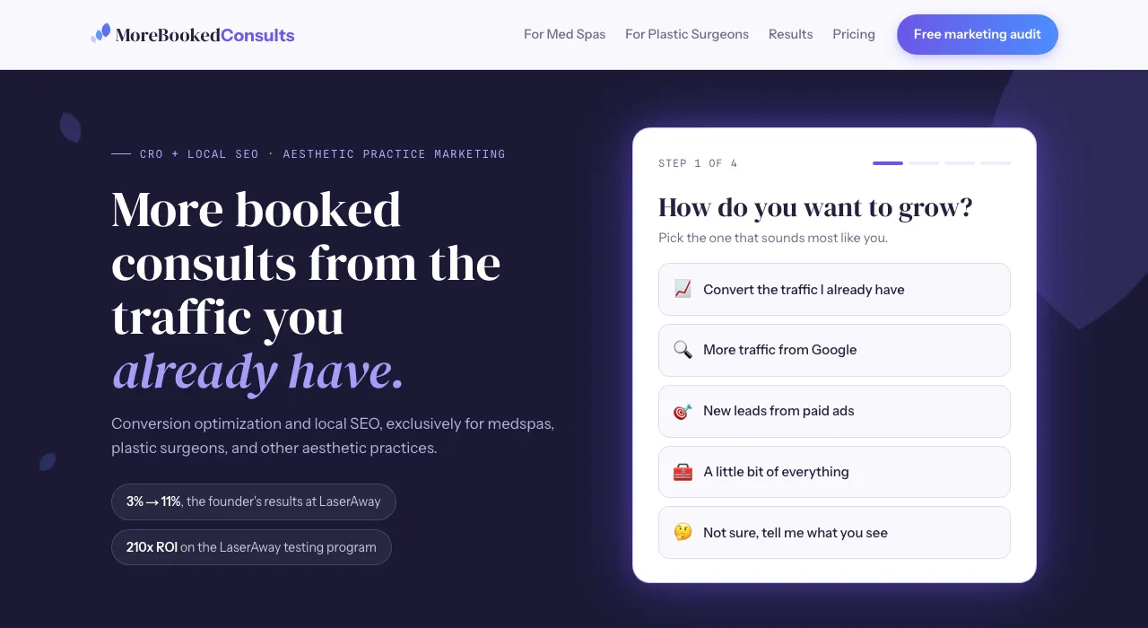 More Booked Consults homepage