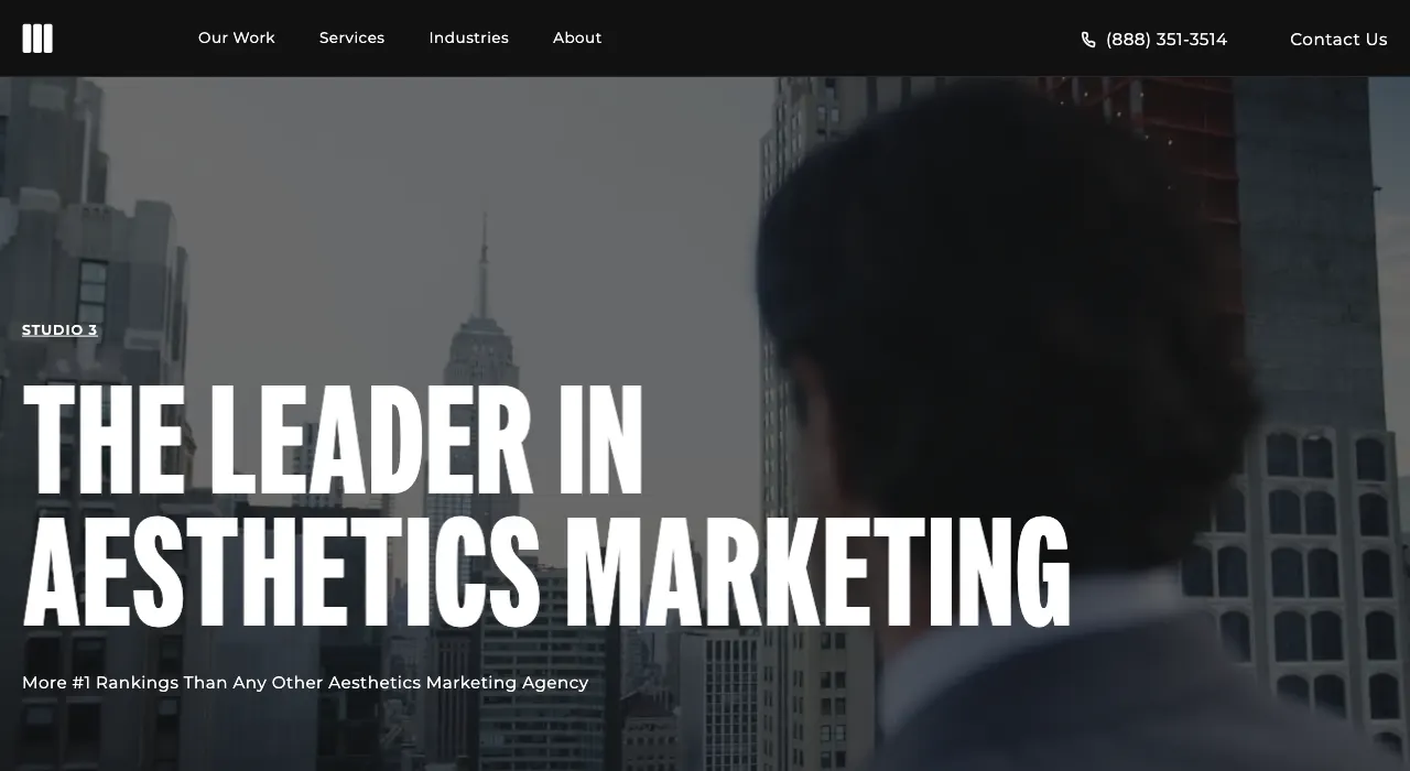 Studio 3 Marketing med spa page